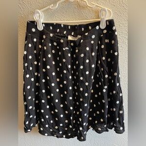 French Grey Black and White Polka Dot Skater Skirt
